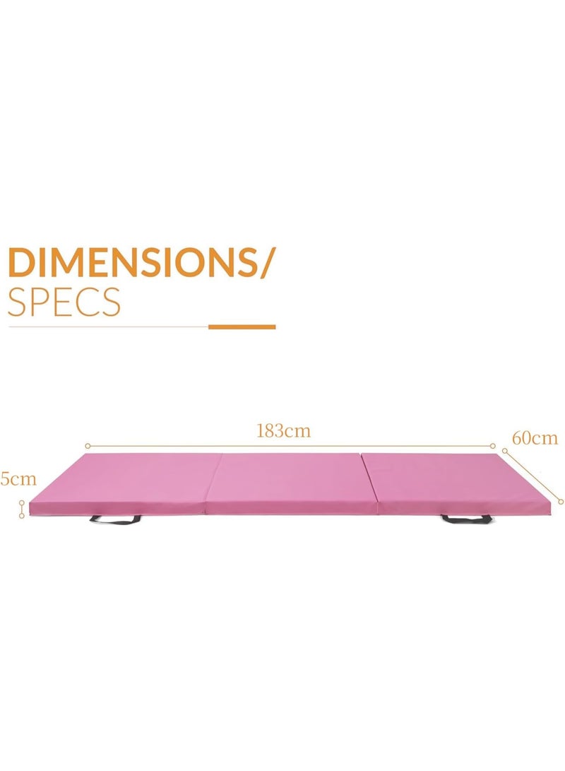 ماكس سترينث بساط جمباز وتمارين قابل للطي، مصنوع من جلد البولي يوريثان، مزود بشريط لاصق، مناسب لليوغا - Image 4